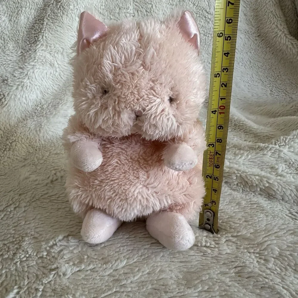 Bunnies By The Bay Wee Purr-ty Kitty Pink Cat Satin Ears 7” Plush Stuffed Animal